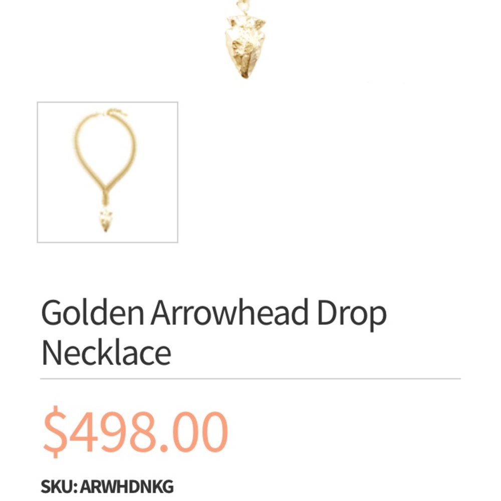 Gold arrowhead necklace brand new